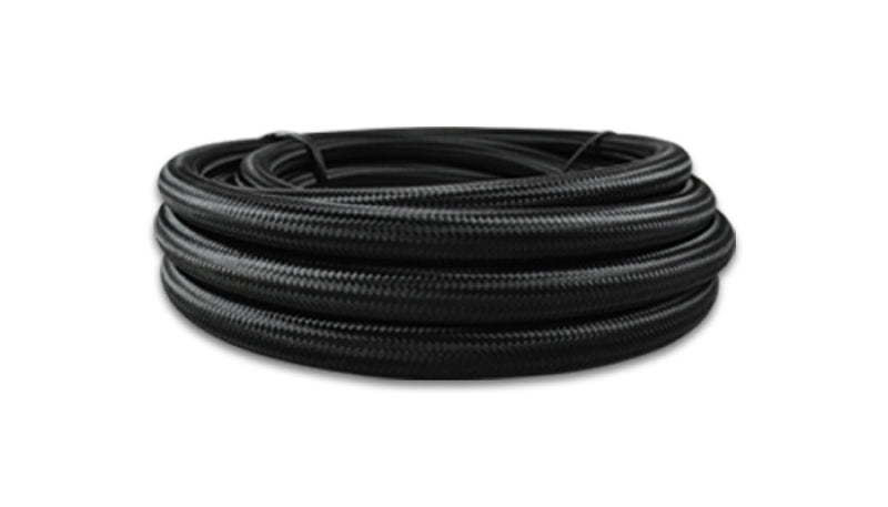 Vibrant -6 AN Black Nylon Braided Flex Hose .56in ID (150 foot roll)