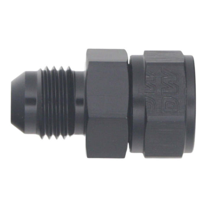 DeatschWerks 6AN Male Flare to Fuel Pump Outlet Barb Adapter - Anodized Matte Black