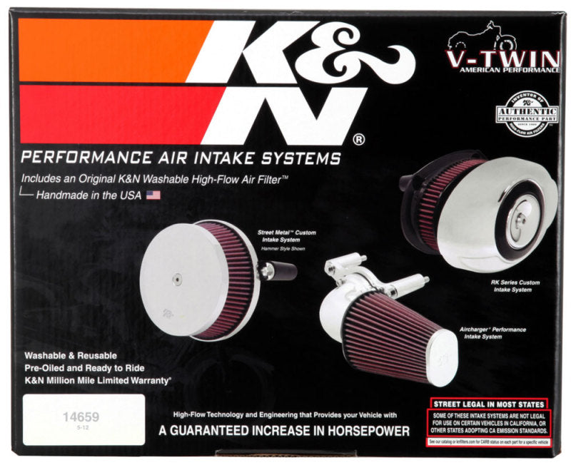 K&N Intake System for Harley Davidson - Color (Red) - Style (Triangle) - Size (6-8)