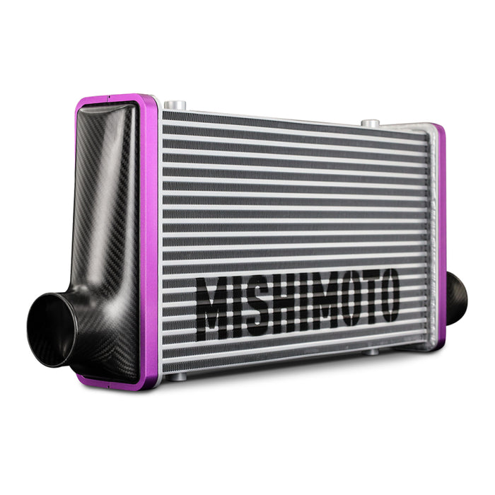 Mishimoto Universal Carbon Fiber Intercooler - Gloss Tanks - 450mm Black Core - S-Flow - C V-Band