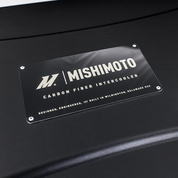 Mishimoto Universal Carbon Fiber Intercooler - Gloss Tanks - 450mm Silver Core - C-Flow - DG V-Band