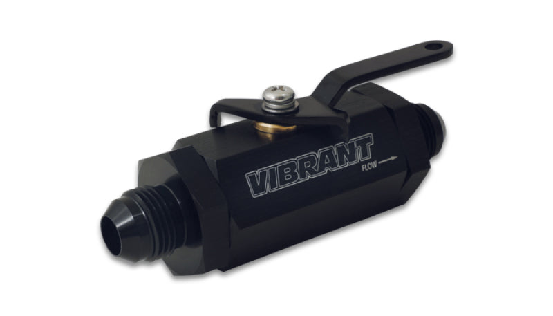 Vibrant -16AN to -16AN Male Shut Off Valve - Black