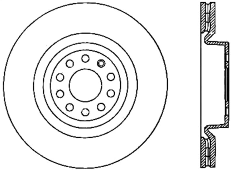 StopTech 06-13 Audi A3/08-09 TT / 06-09 VW GTI Mk V Cryo-Stop Left Front Drilled Rotor