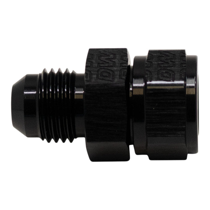 DeatschWerks 6AN Male Flare to Fuel Pump Outlet Barb Adapter - Anodized Matte Black